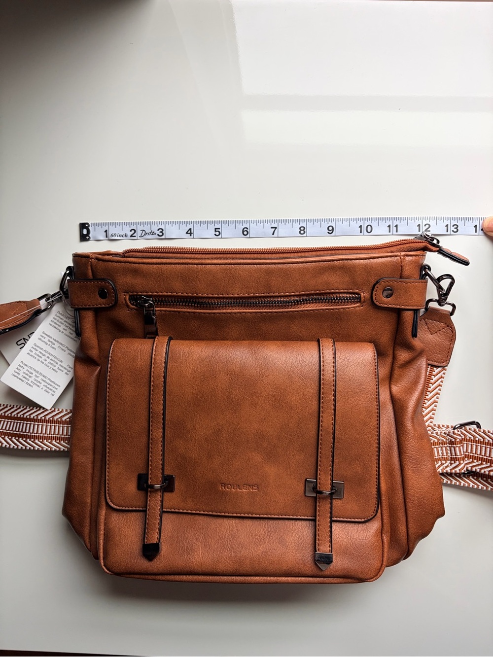 NWT brown Roulens Vegan Leather crossbody purse bag satchel - Picture 12 of 14